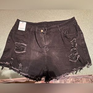 Black Denim Shorts